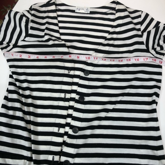 Agnes B Paris women Breton stripes cotton cardigan, sz medium - Picture 5 of 6